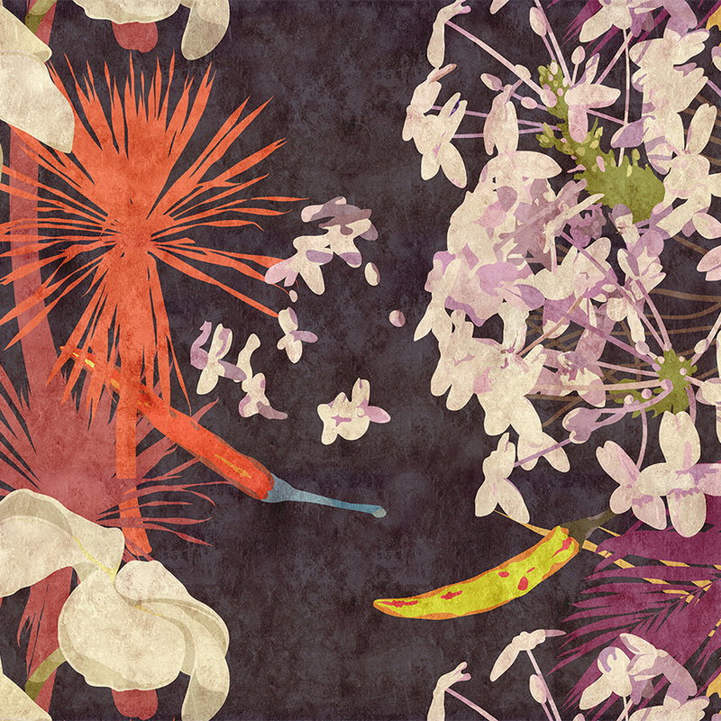 Fotomural Walls by Patel - Vintage Bouque 1 - Vintage style wallpaper with flowers - Beige, Orange