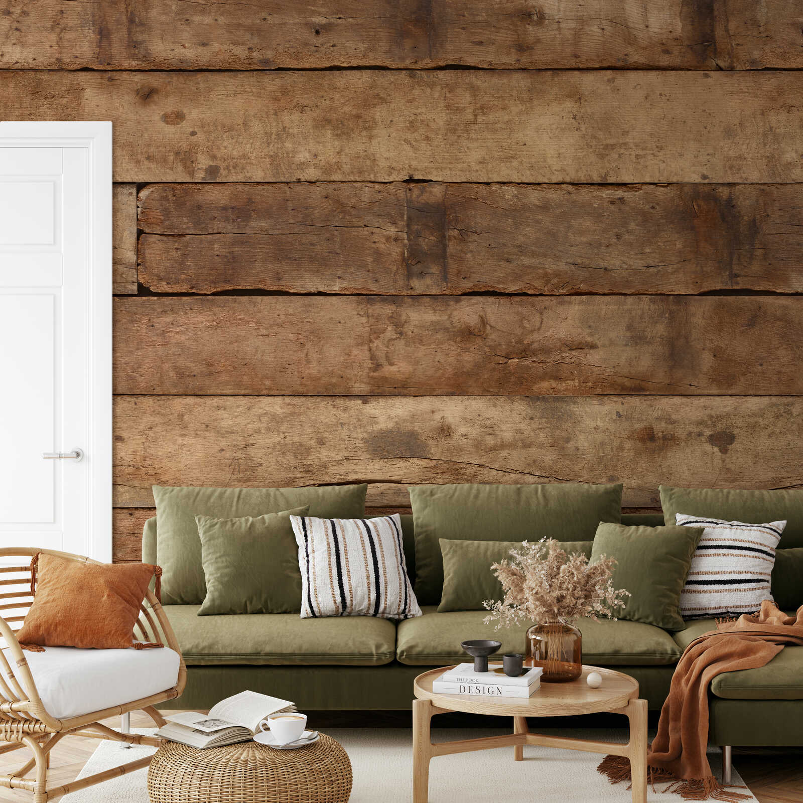 Fotomural Photo wallpaper dark oak boards - Premium smooth fleece - XXL 3