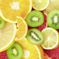 Fotomural Fruit Salad with Oranges & Kiwis Wallpaper - Mother of Pearl Smooth Non-woven - XXL 2