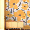 Fotomural Walls by Patel - Flower Market 2 - flowers mural orange flowers pattern & plaster texture