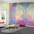 Fotomural Panel XXL 5 - Children mural lion face in bright colours on premium smooth nonwoven