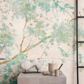 Fotomural Walls by Patel - Photo wallpaper »nikko« - Branches in pale colours with vintage plaster texture in the background - Smooth, slightly shiny premium non-woven fabric