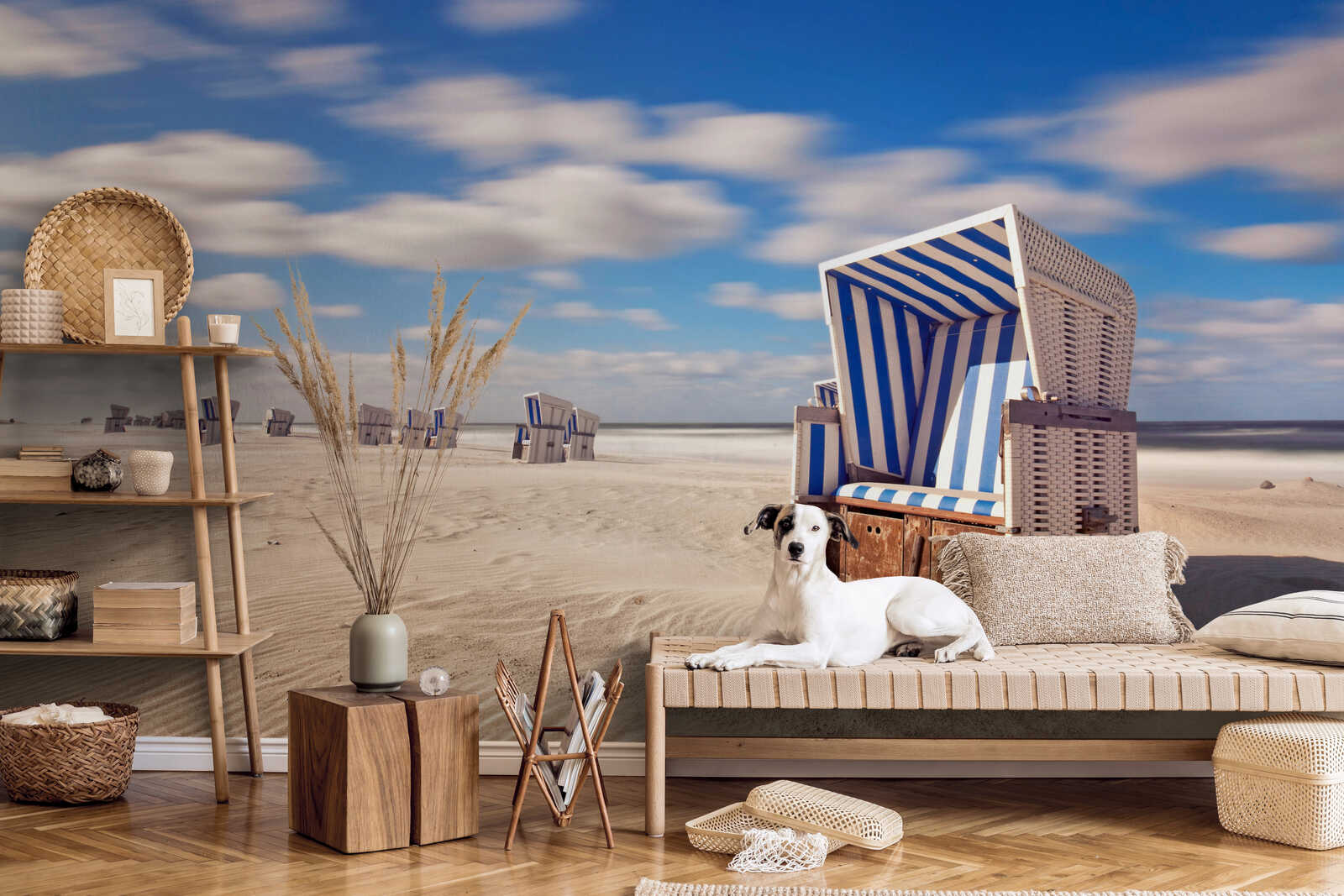 Fotomural Panel XXL 5 - Beach mural beach chairs in the sand on matte smooth nonwoven