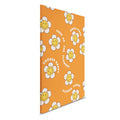 Cuadro retro Flower Power - Alegres motivos florales en naranja