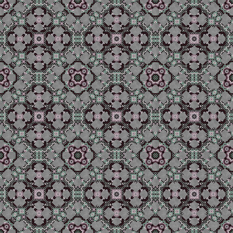 Fotomural Walls by Patel - Grey photo wallpaper with kaleidoscope pattern - grey, black