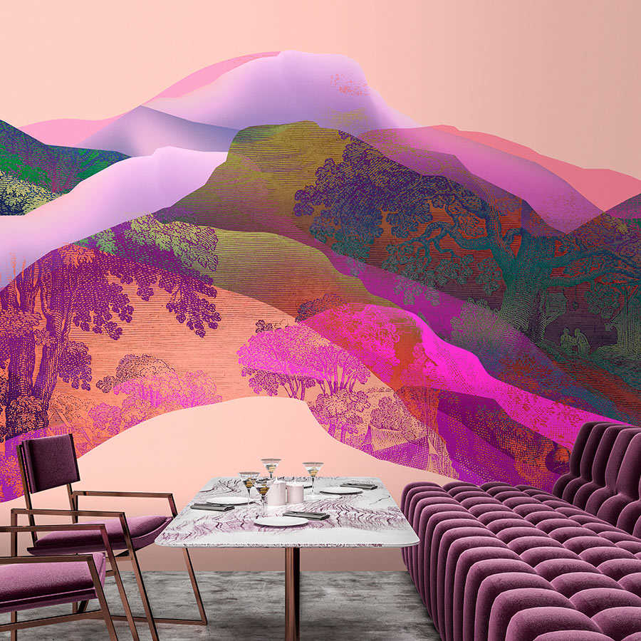 Fotomural Walls by Patel - Magic Mountain 1 - mural abstract with mountains & landscape pattern
