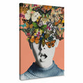 Feldmann Lienzo abstracto, hombre y flores