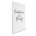 Confidence is Beauty - Elegante cuadro tipográfico sobre lienzo
