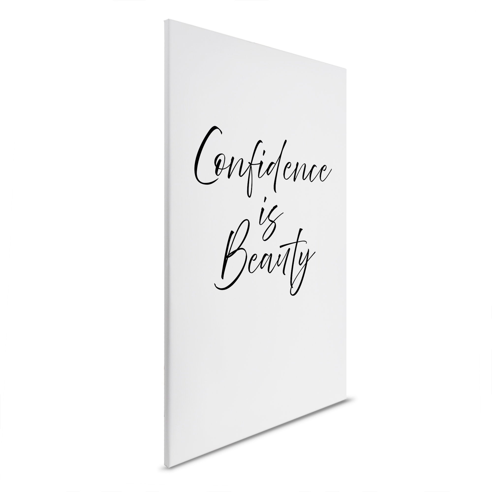 Confidence is Beauty - Elegante cuadro tipográfico sobre lienzo