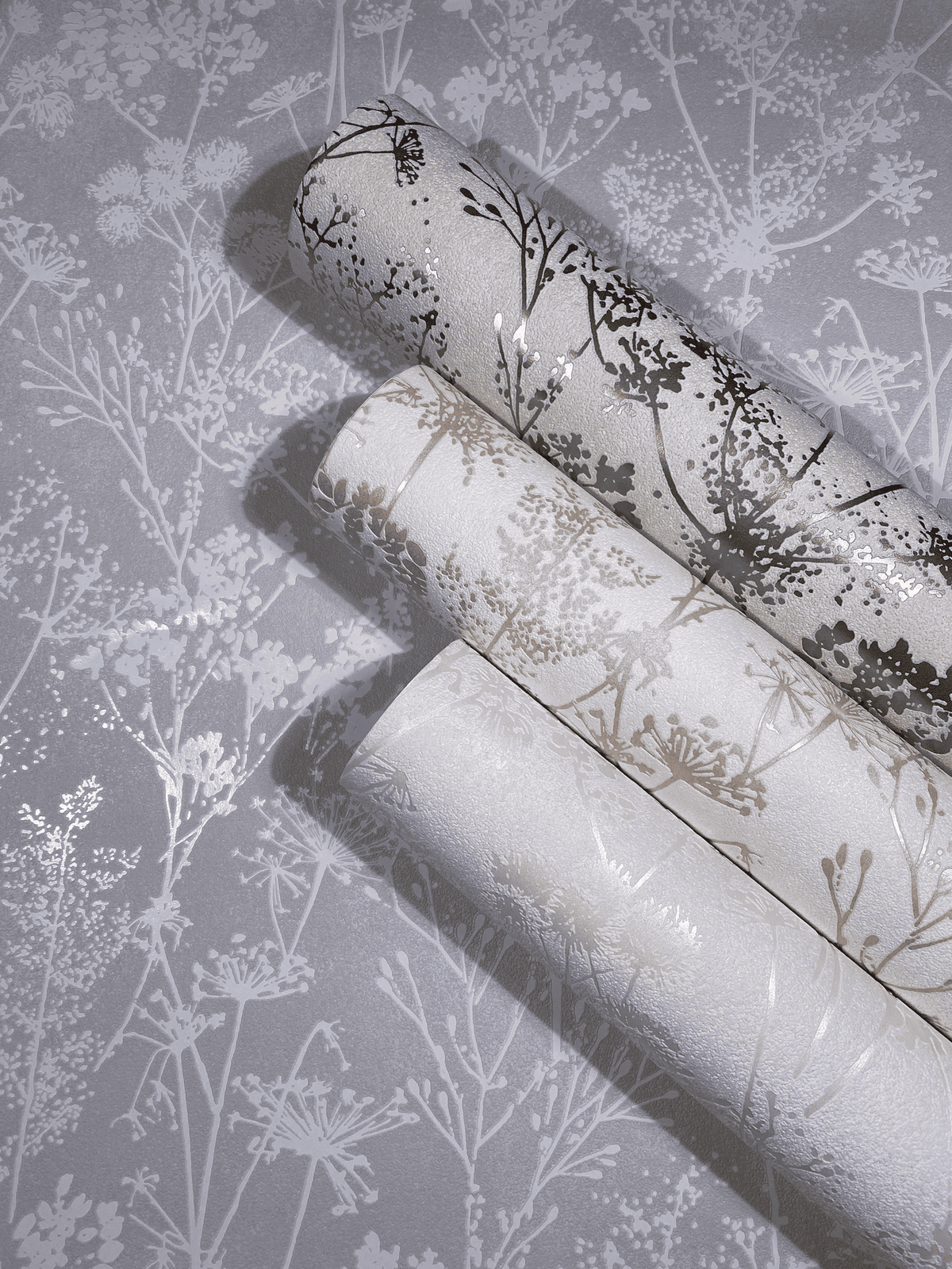 Papel pintado tejido no tejido plantas y botánica blanco y beige - Marburg - Imagen 3