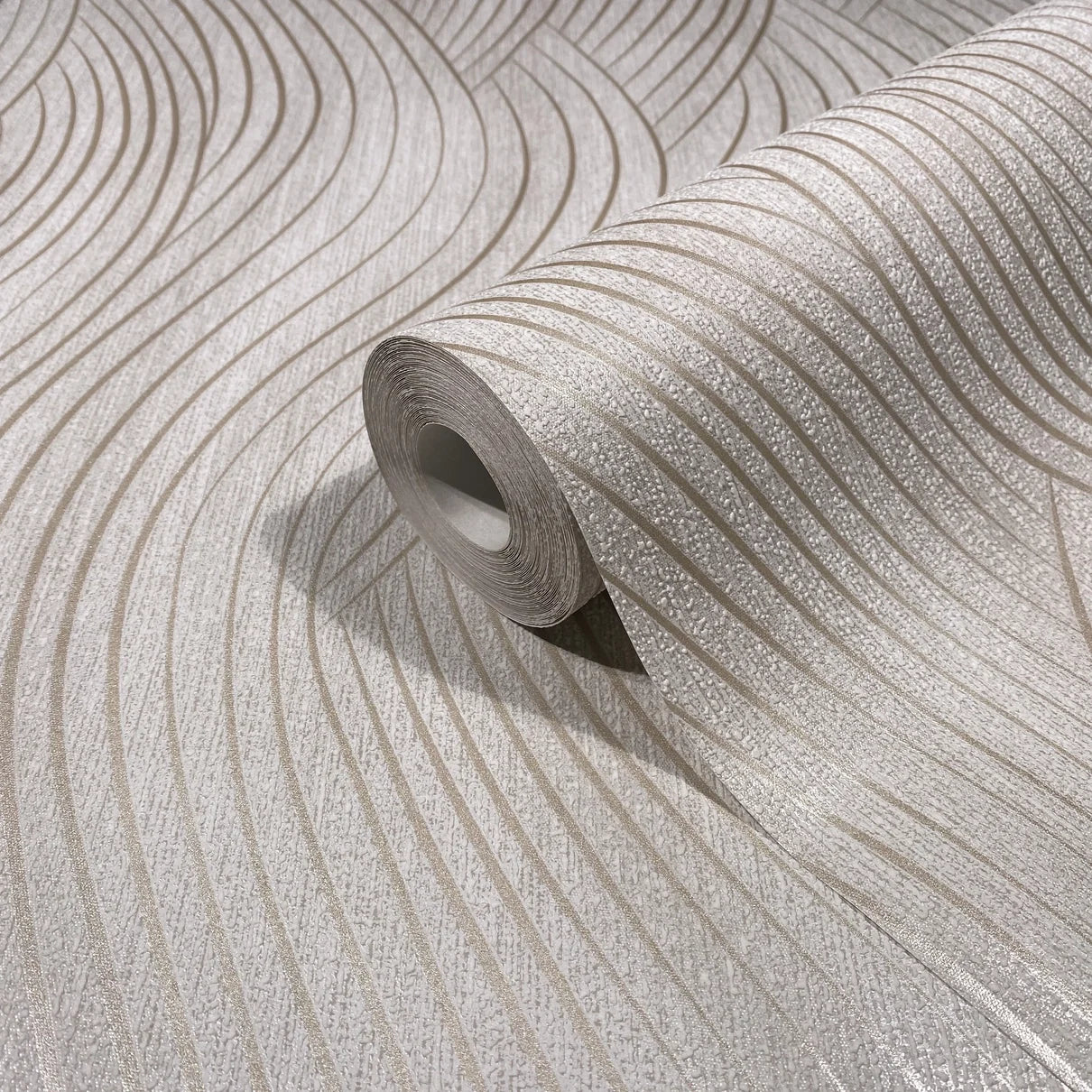 Vliestapete beige, grau grafik