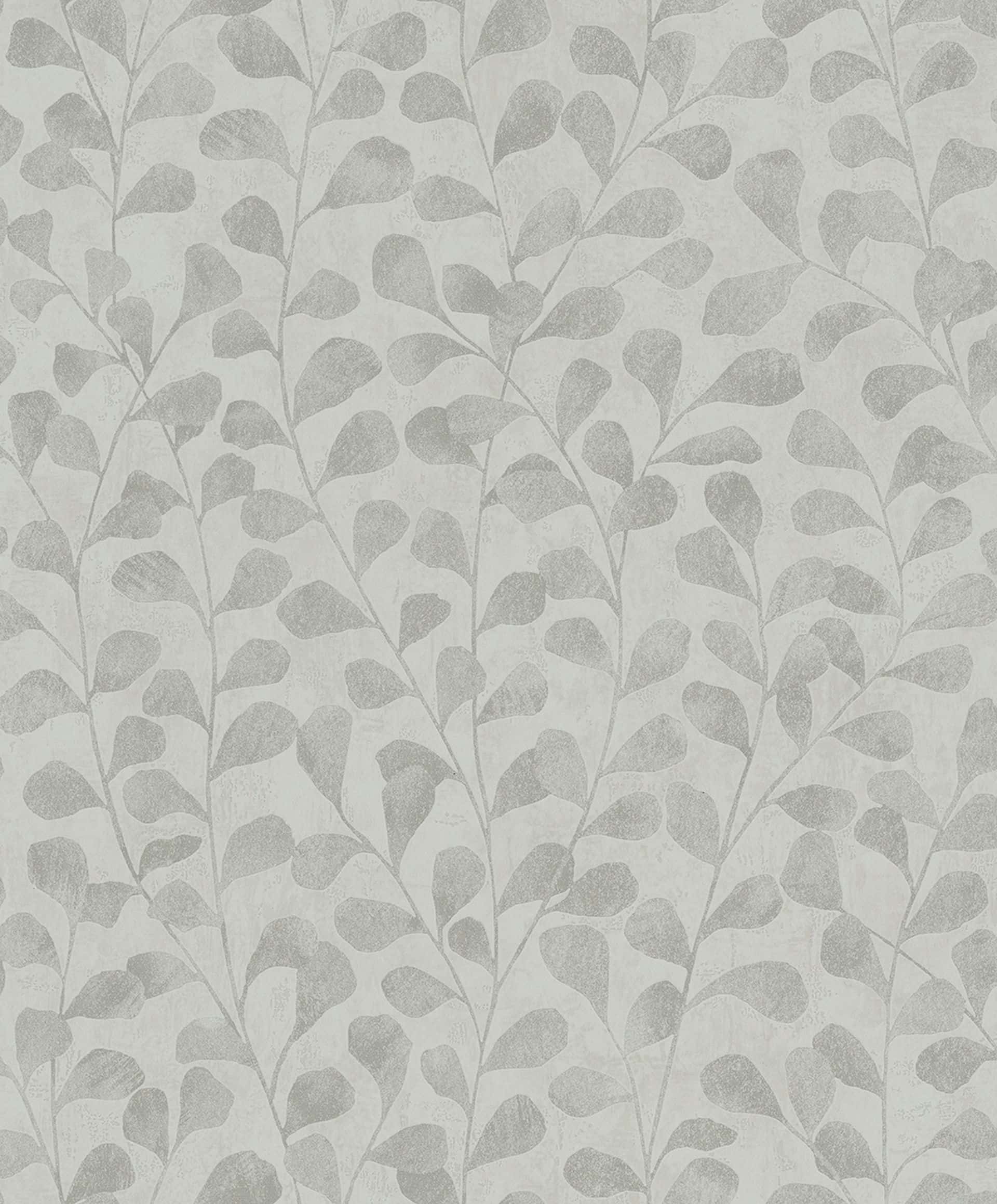 Vliestapete grau, beige pflanzen