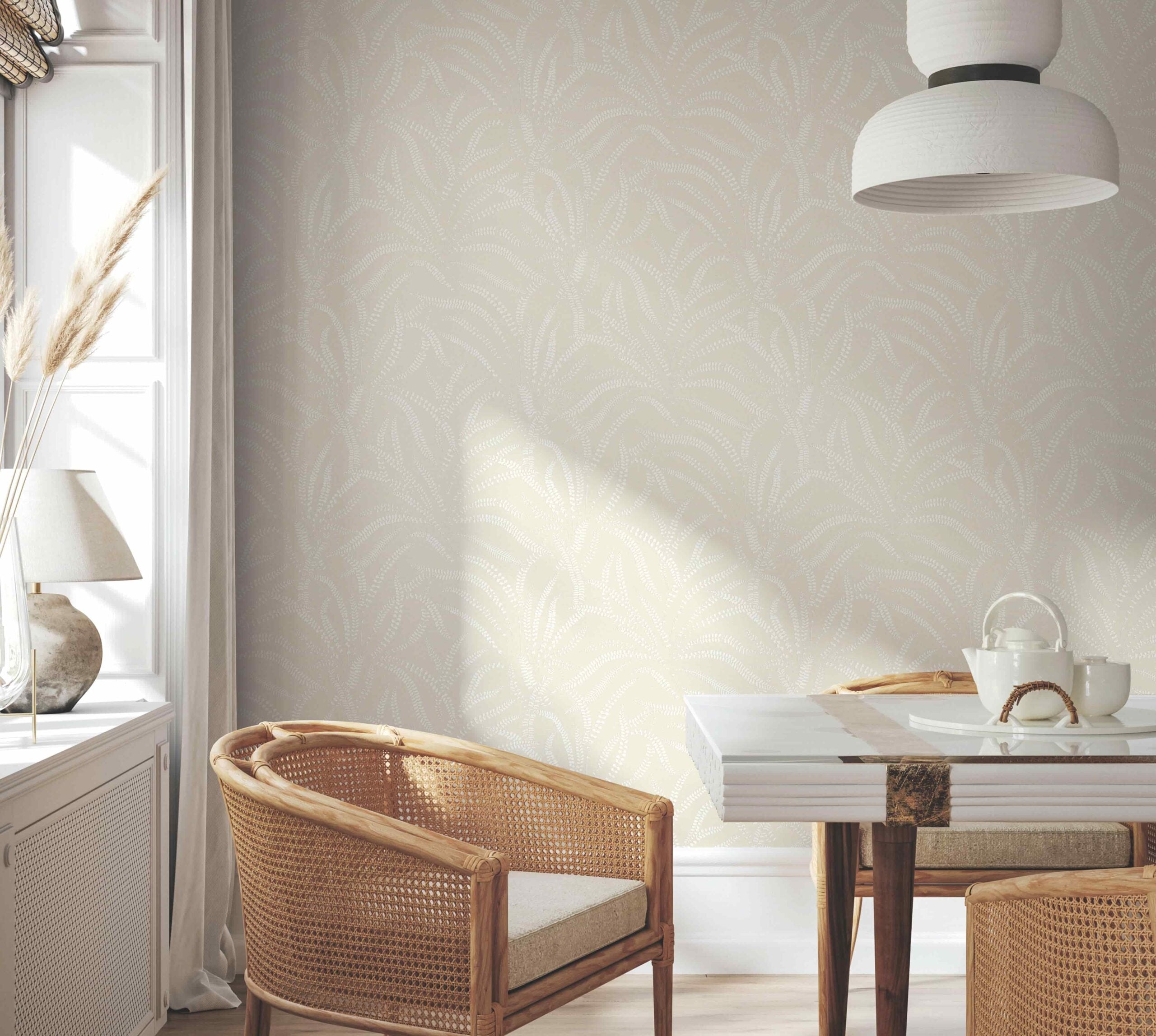 Vliestapete beige pflanzen