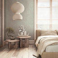 Vliestapete grau, beige pflanzen