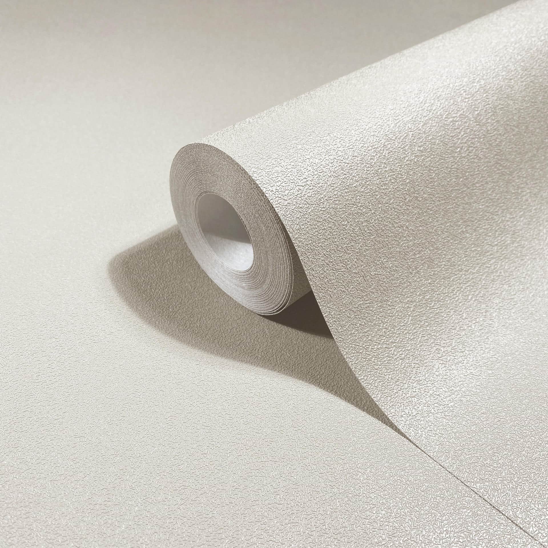 Vliestapete weiß, beige einfarbig