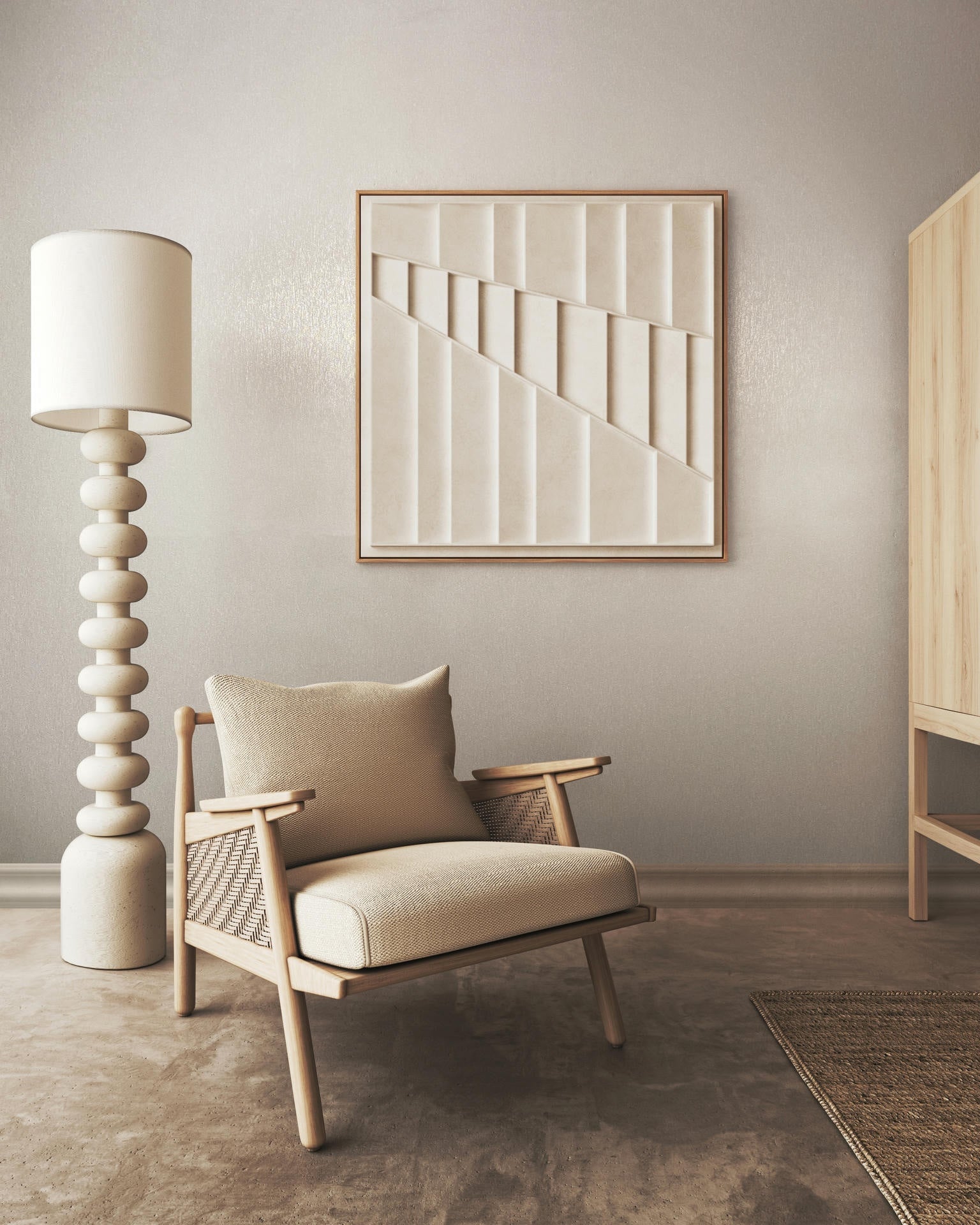 Vliestapete beige, grau einfarbig