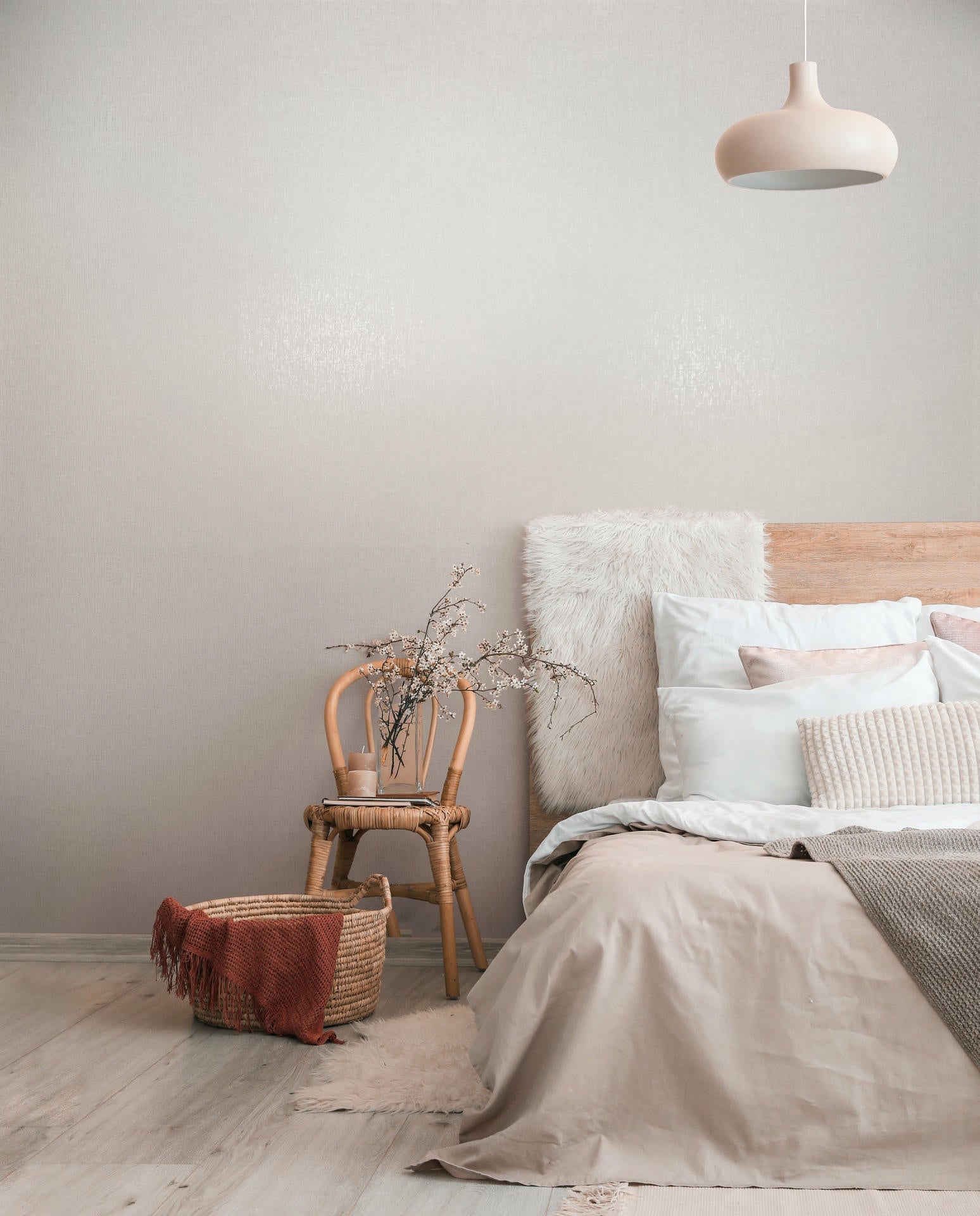 Vliestapete beige einfarbig