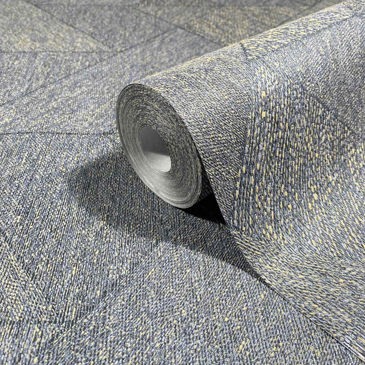 Papel pintado tejido no tejido gráfico negro y azul - Marburg - Imagen 3