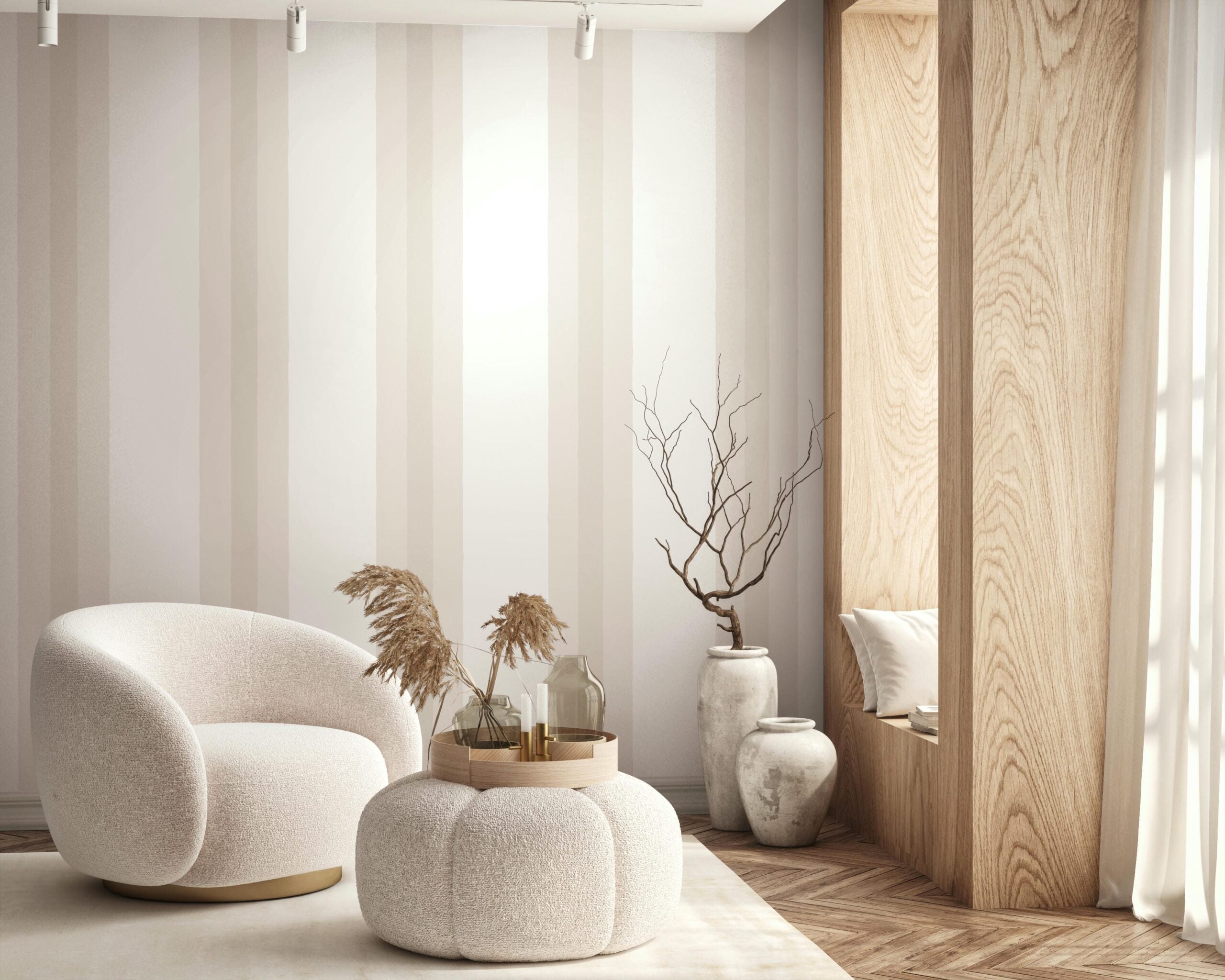 Vliestapete beige streifentapete