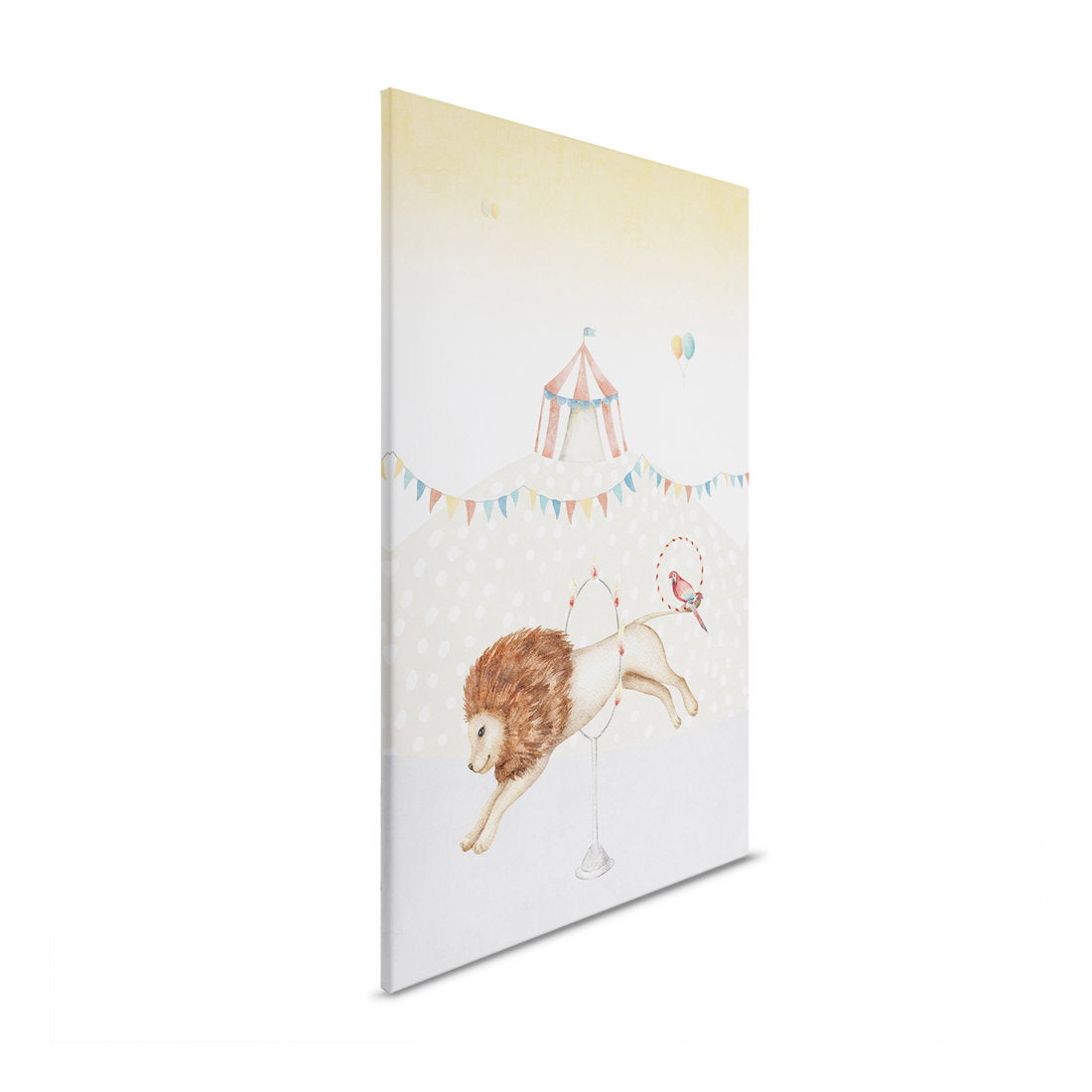 Cuadro lienzo león de circo - Encantadora decoración de habitación infantil con motivo de león