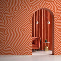 Fotomural Walls by Patel - Sahel 3 - Red photo wallpaper with organic lines pattern