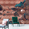 Fotomural Walls by Patel - Shenzen 1 - wall mural dragon Asian Syle with metallic colours