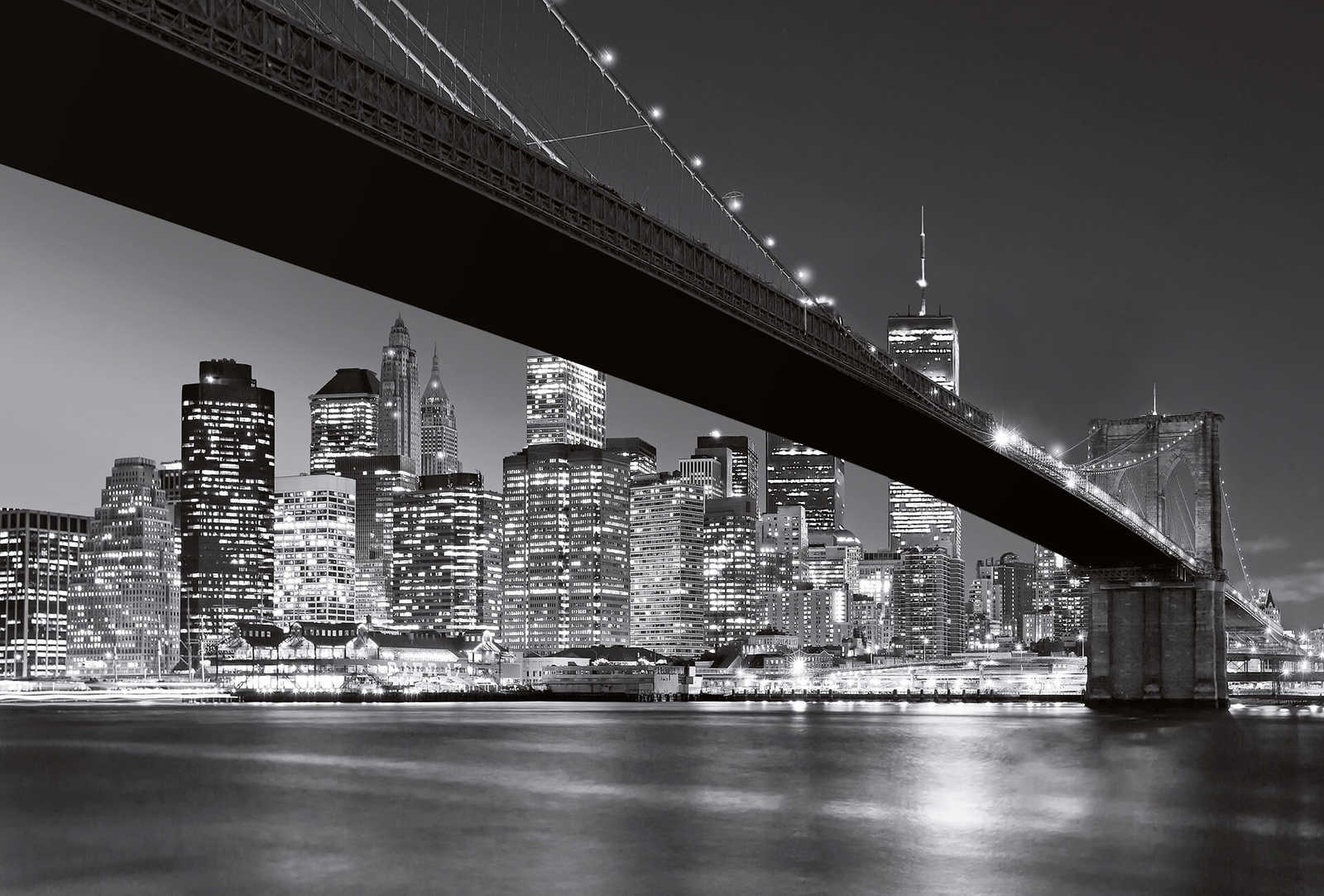 Fotomural Black and white mural Brooklyn Bridge in New York - DD Motive 2