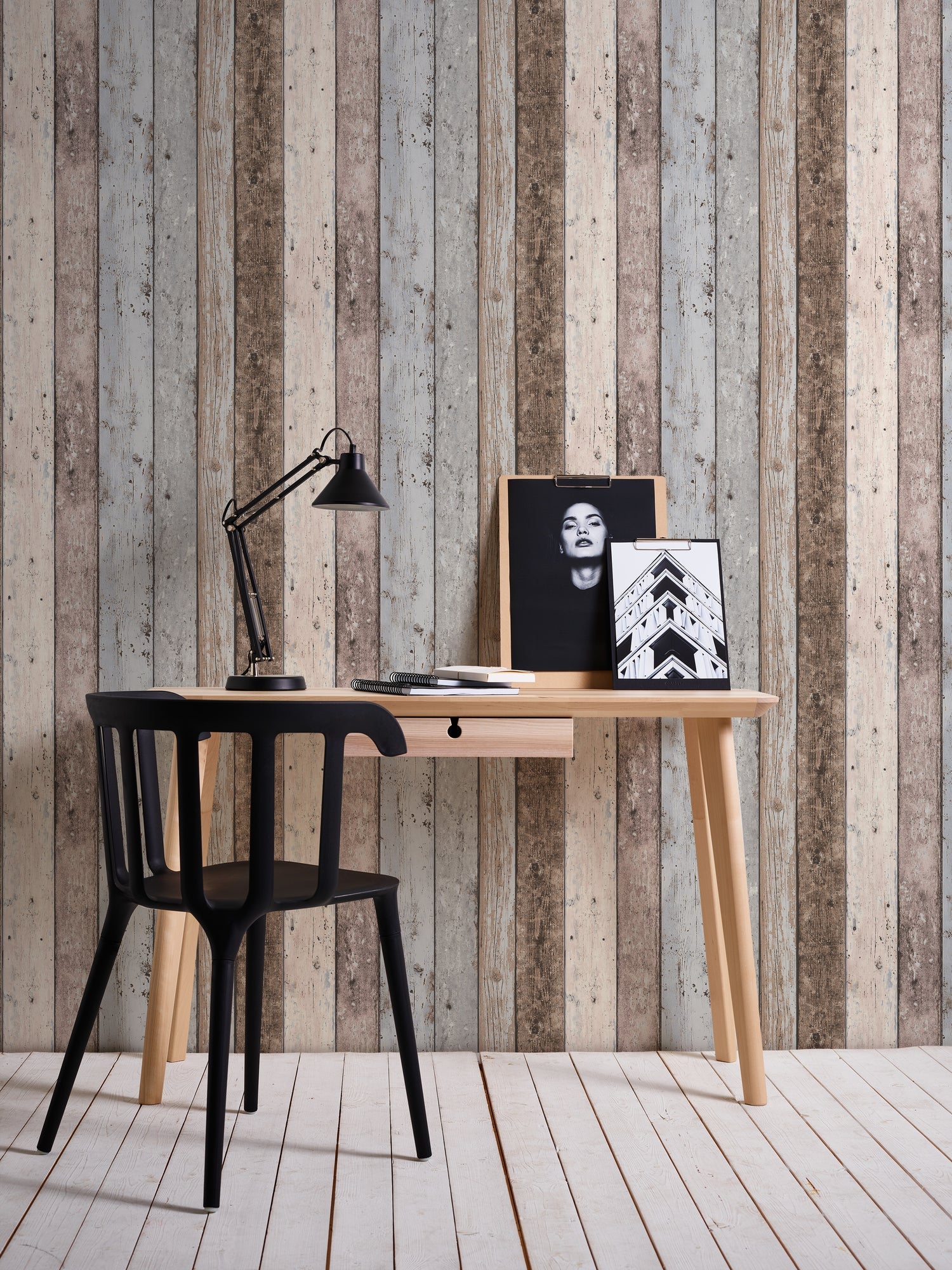 Hochwertige Vliestapete Braun Holzoptik