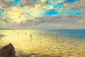 Fotomural Photo wallpaper beach and sea - yellow, blue - DD Motive 2
