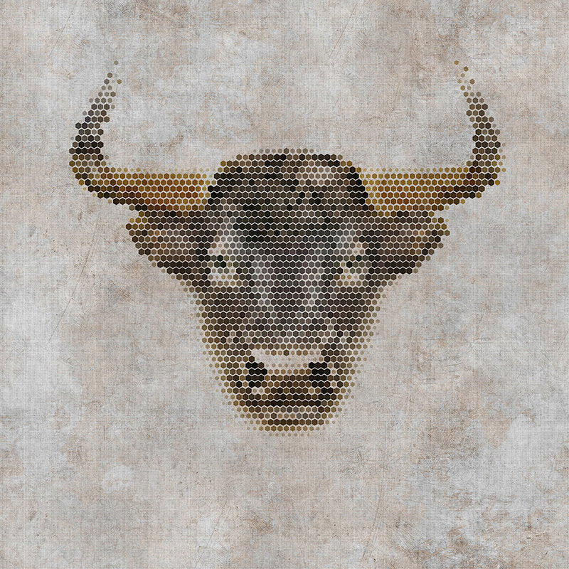 Fotomural Walls by Patel - Big three 2 - digital print wallpaper, natural linen structure in concrete look with buffalo - beige, brown