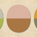 Fotomural Walls by Patel - Split ovals 1 - Retro wallpaper colourful design in plywood,felt structure - Beige, Green