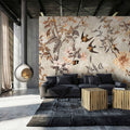 Fotomural Walls by Patel - Photo wallpaper »eden« - Vintage style birds & flowers - Smooth, slightly shiny premium non-woven fabric