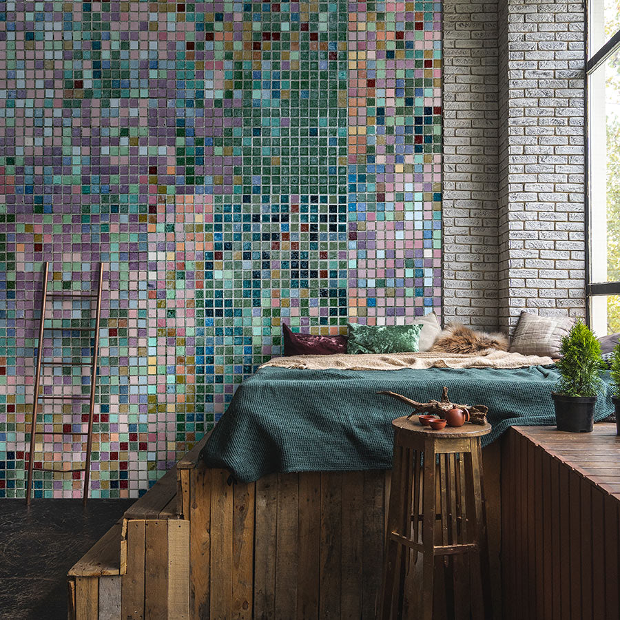 Fotomural Walls by Patel - Photo wallpaper »grand central« - Mosaic pattern in bright colours - Smooth, slightly shiny premium non-woven fabric