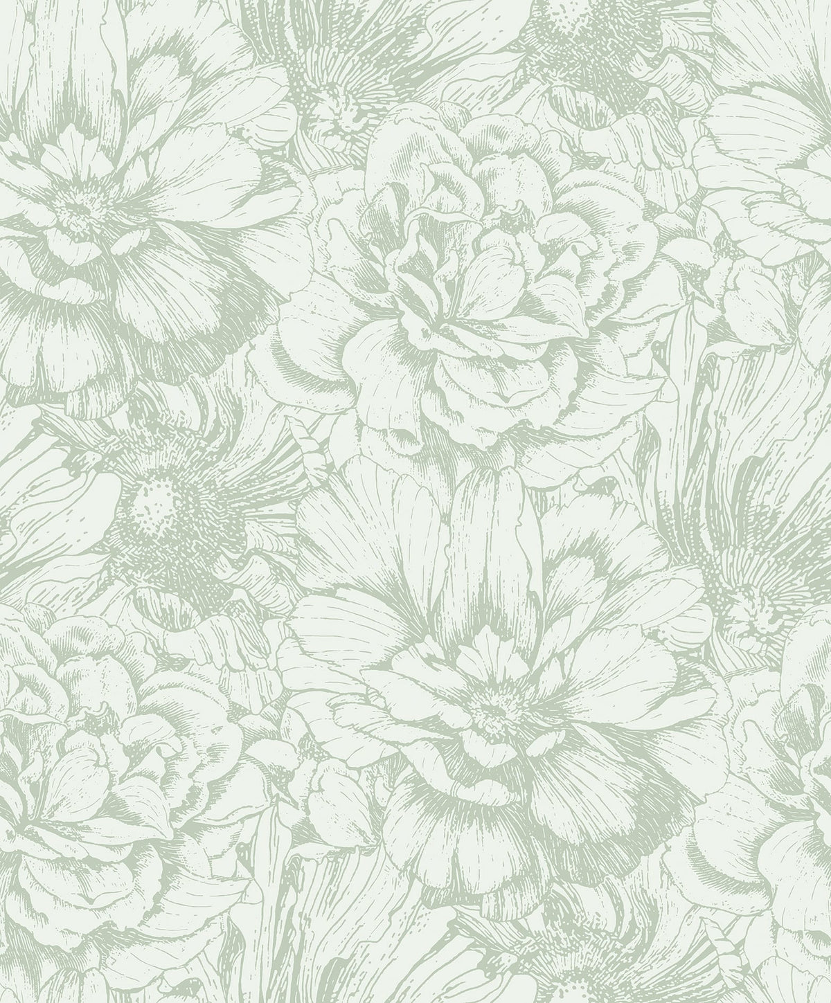 Papel pintado tejido no tejido plantas y botánica gris y verde - Marburg - Imagen 2
