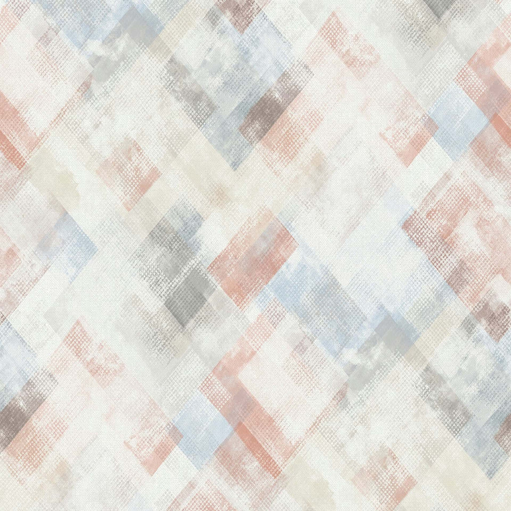 Vliestapete blau, beige grafik