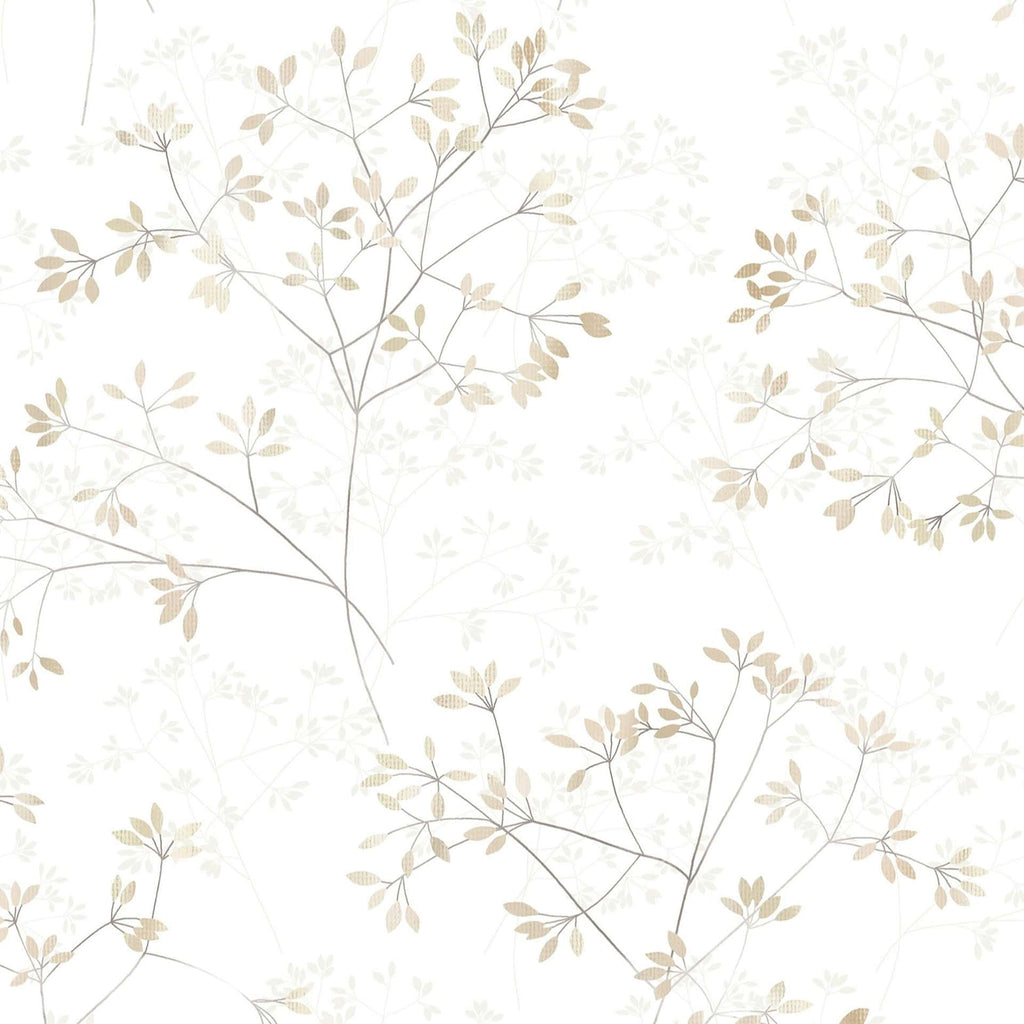 Vliestapete weiß, beige pflanzen