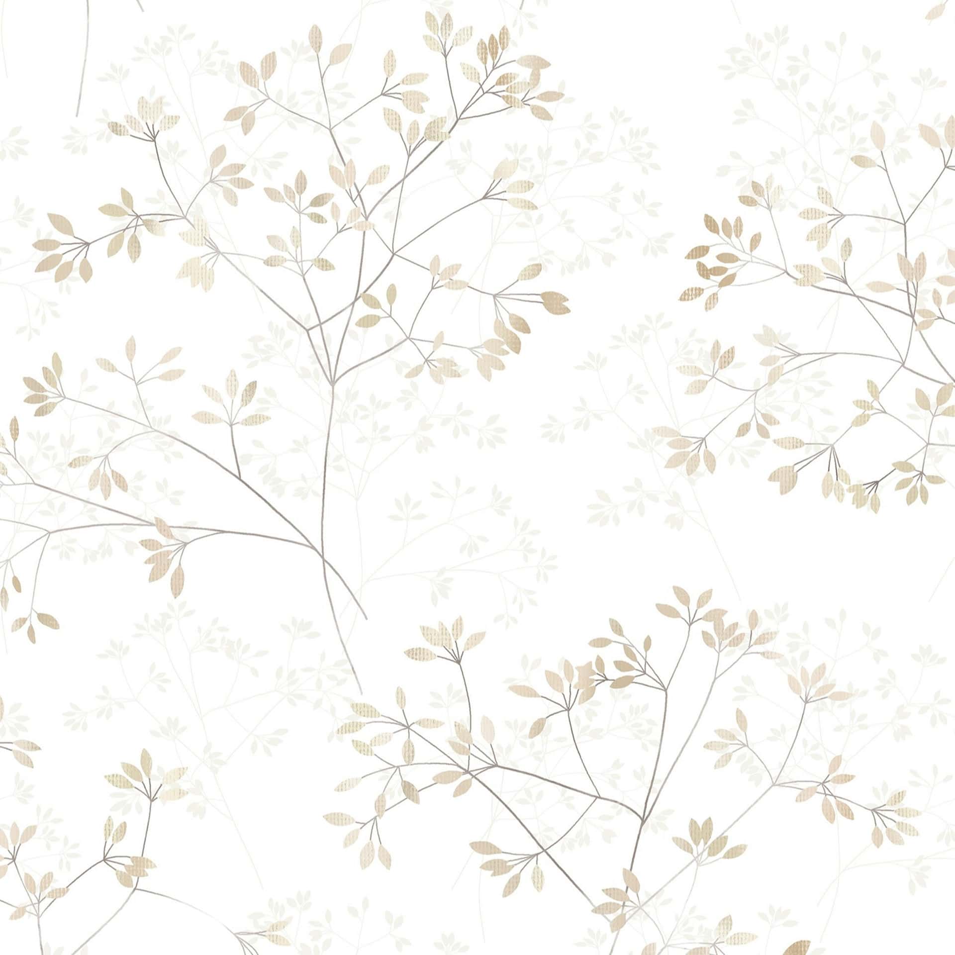 Vliestapete weiß, beige pflanzen