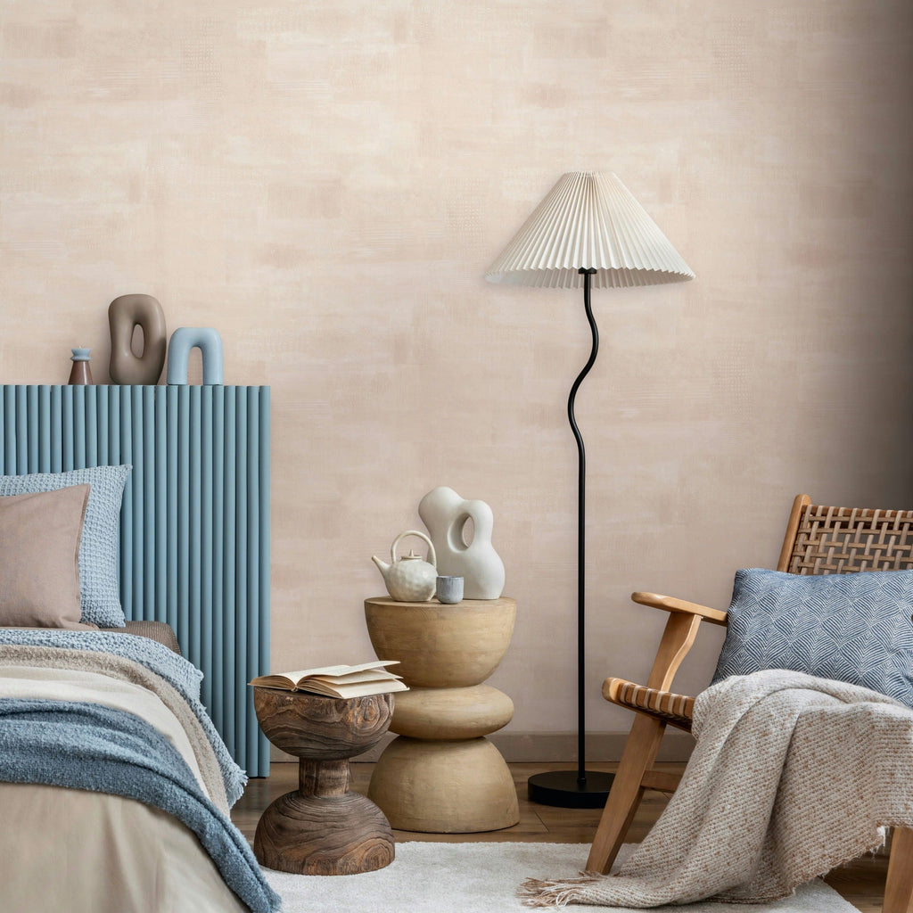Vliestapete grau, beige einfarbig