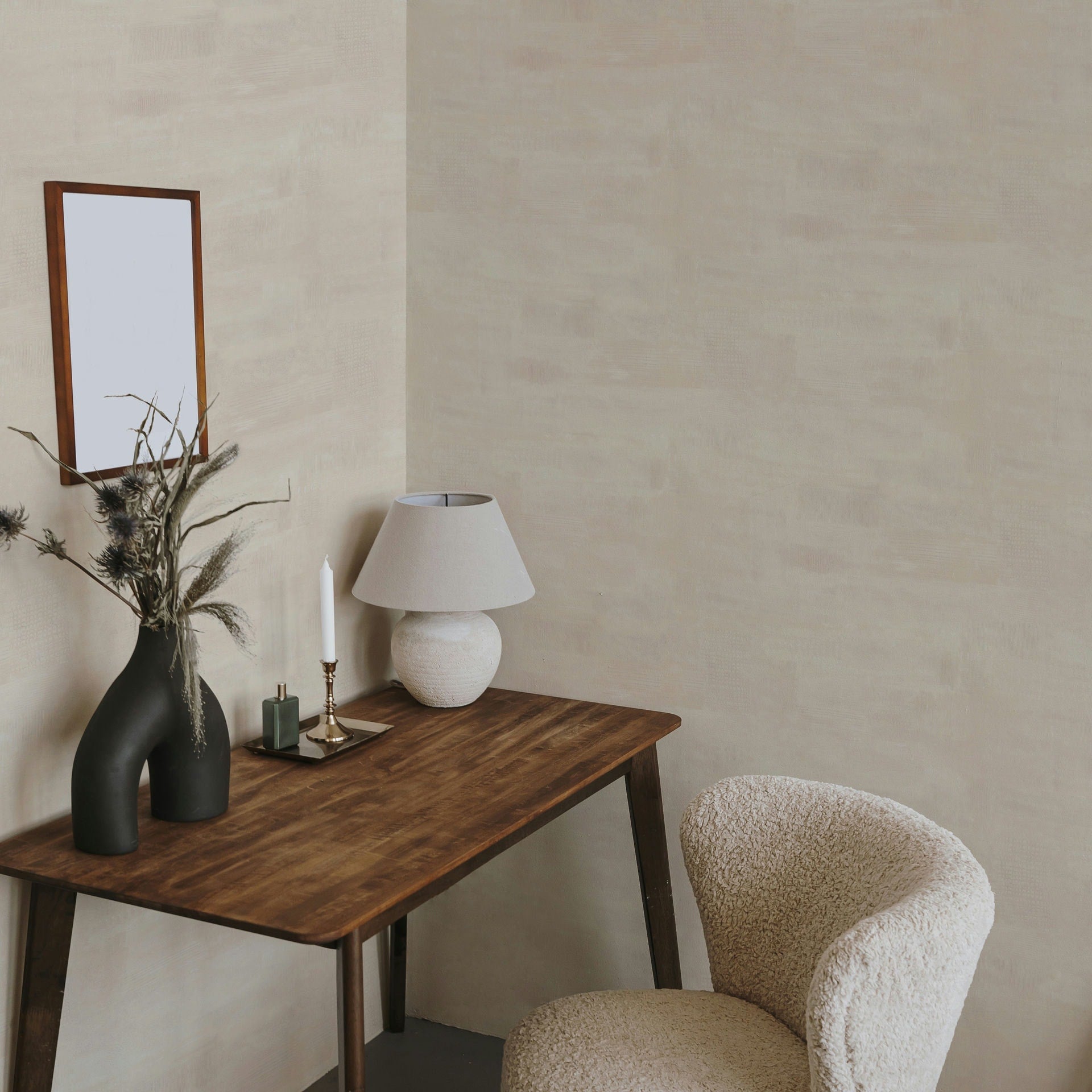 Vliestapete beige einfarbig