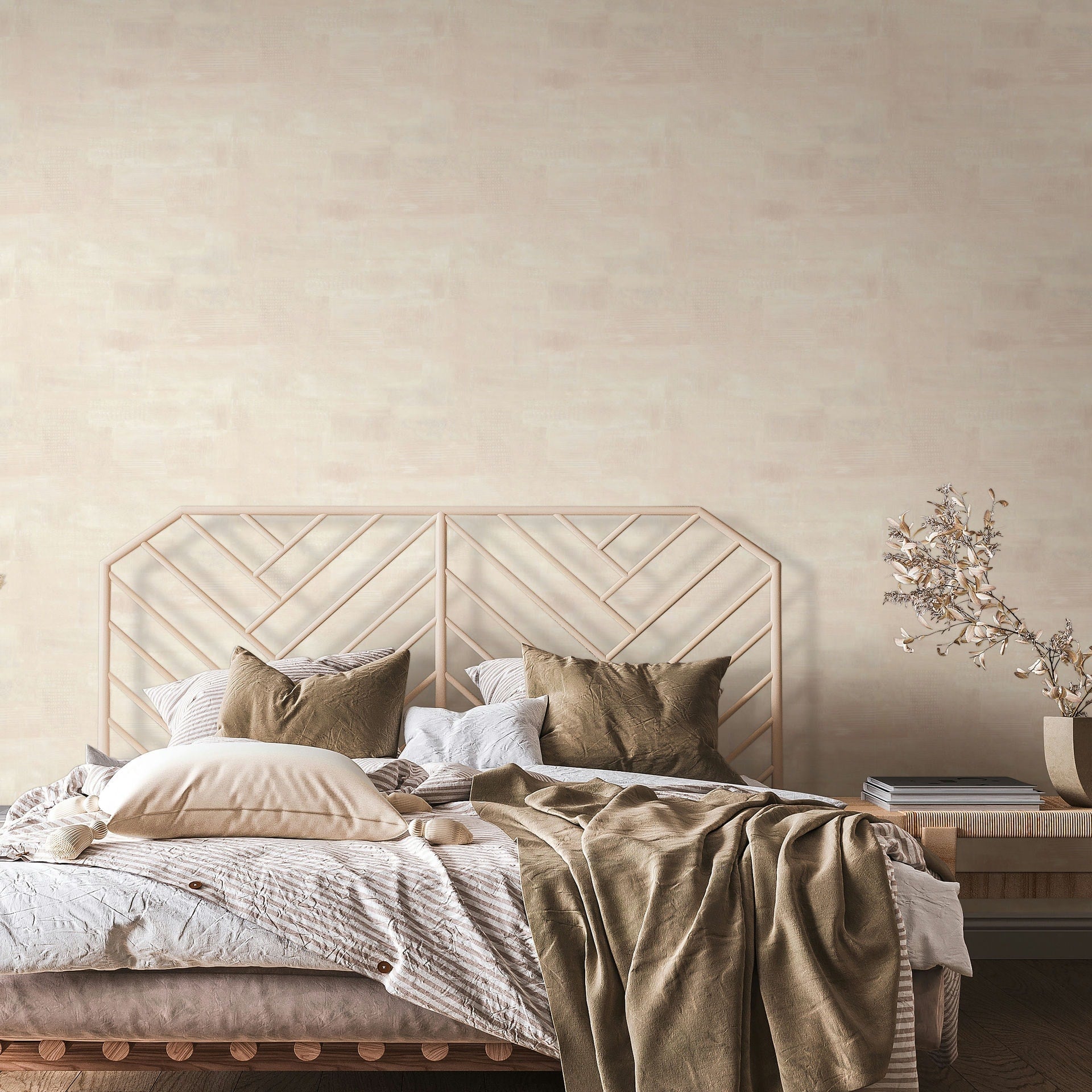 Vliestapete beige einfarbig