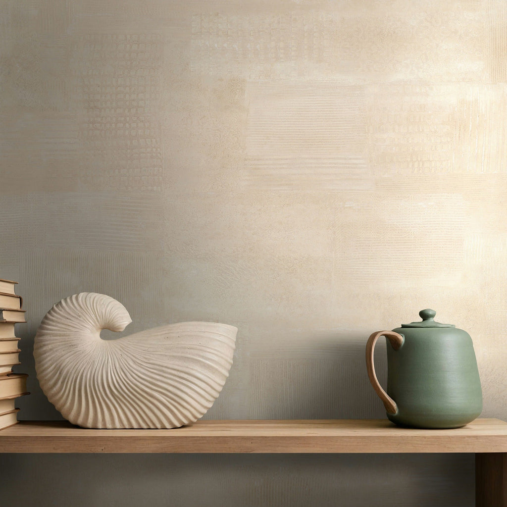 Vliestapete beige, braun einfarbig