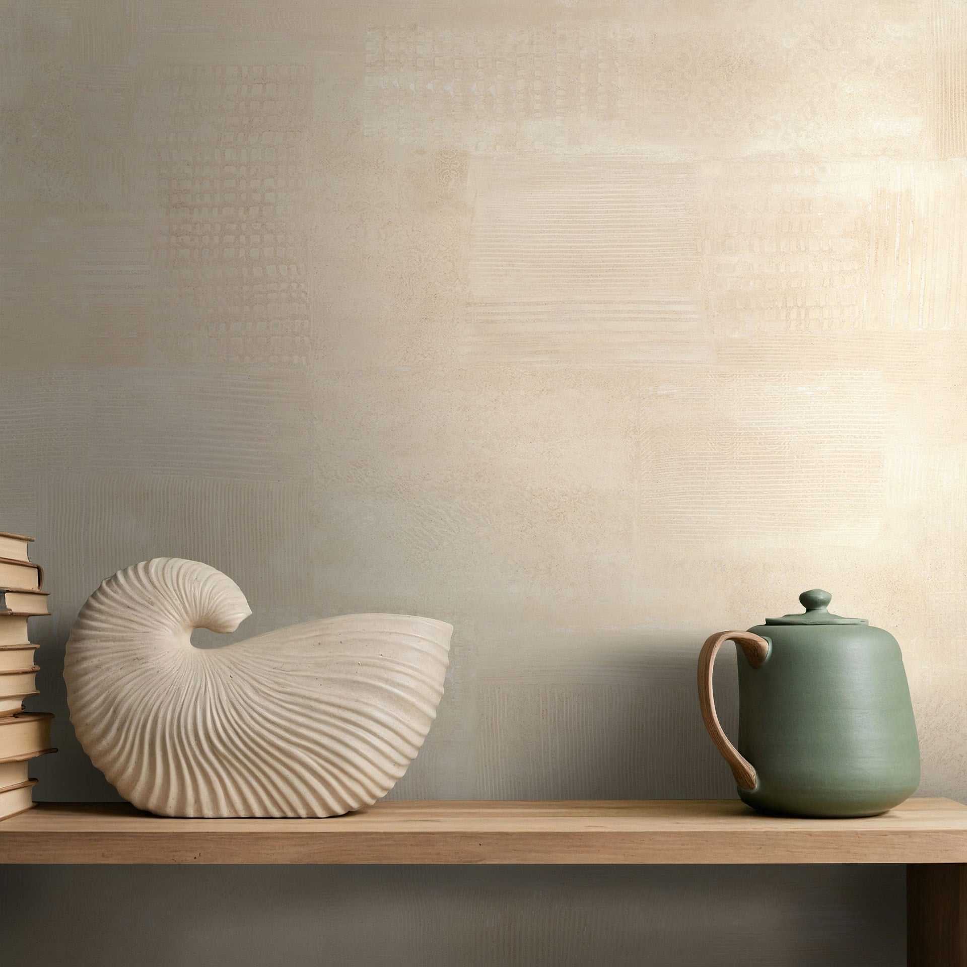Vliestapete beige, braun einfarbig