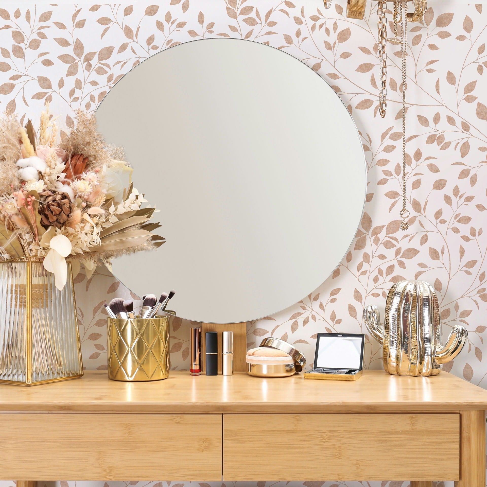 Vliestapete weiß, beige pflanzen