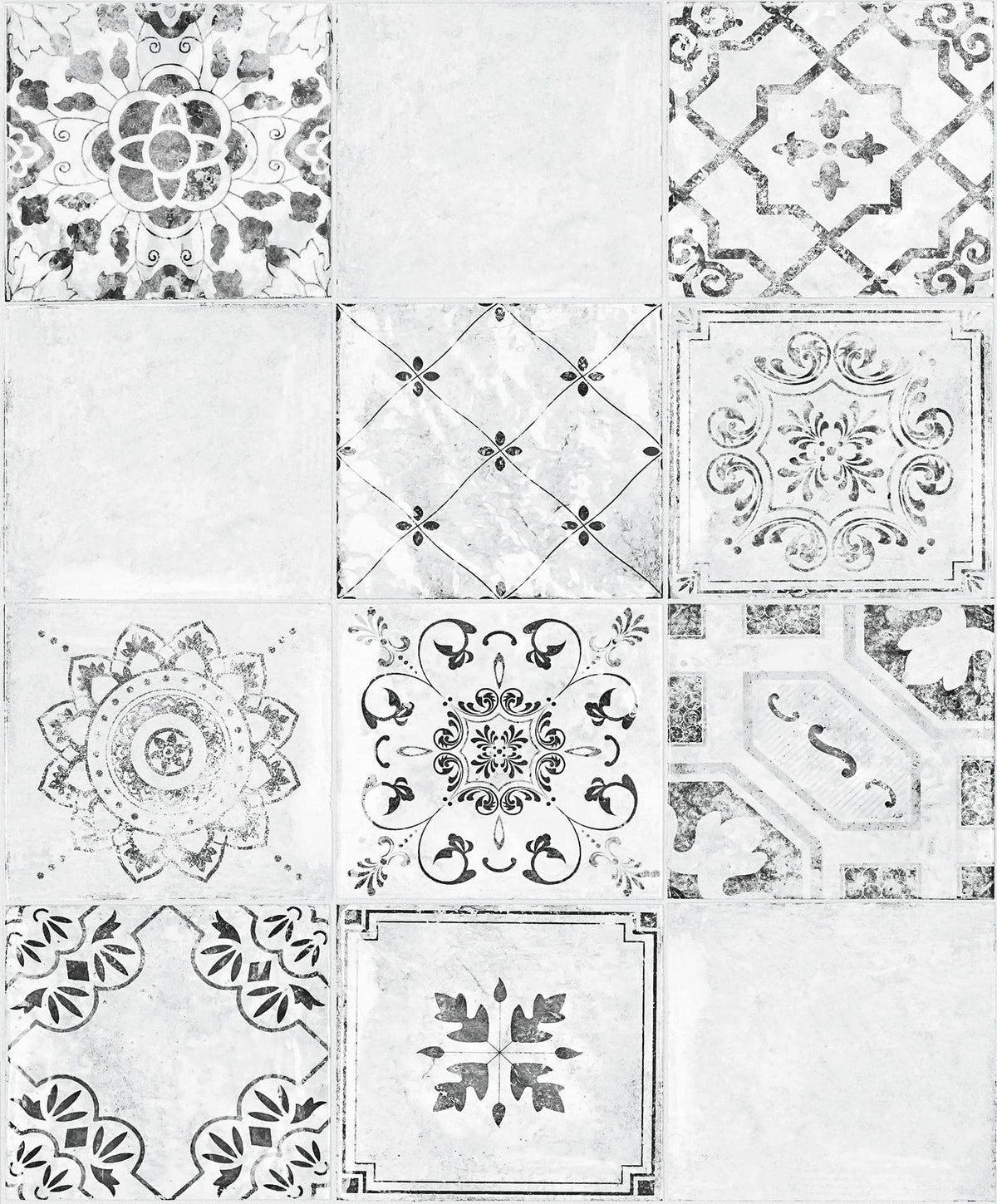 Papel pintado tejido no tejido diseño moderno contemporáneo blanco y gris - Marburg - Imagen 1