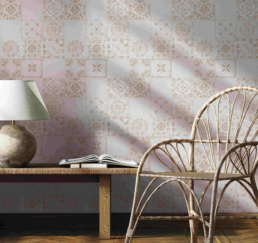 Vliestapete weiß, beige modern