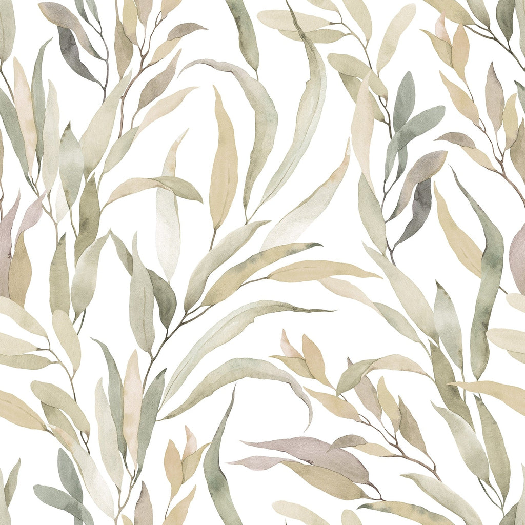 Vliestapete weiß, grau, beige pflanzen