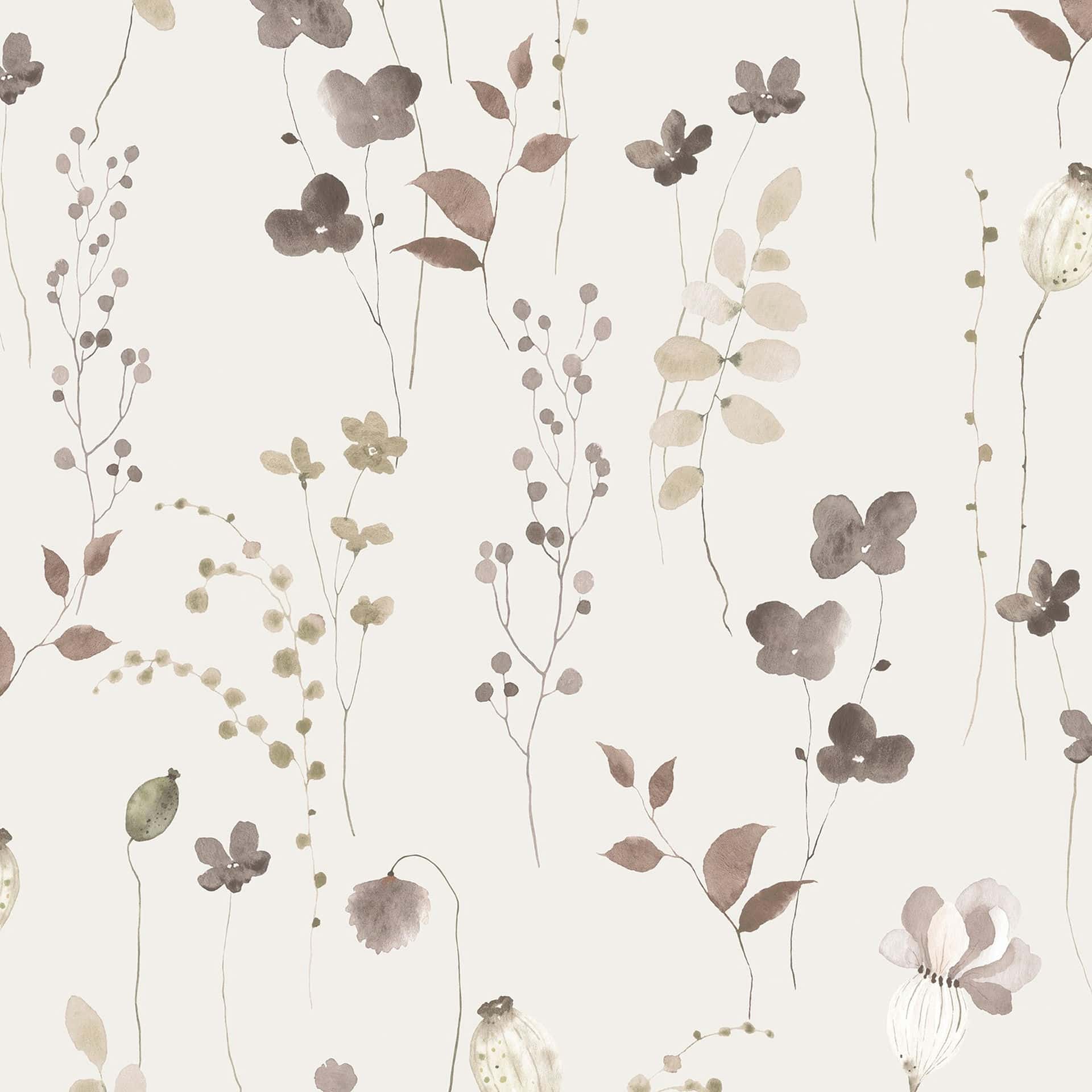 Vliestapete beige pflanzen