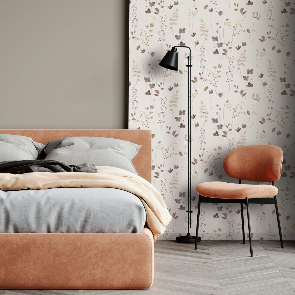 Vliestapete beige pflanzen