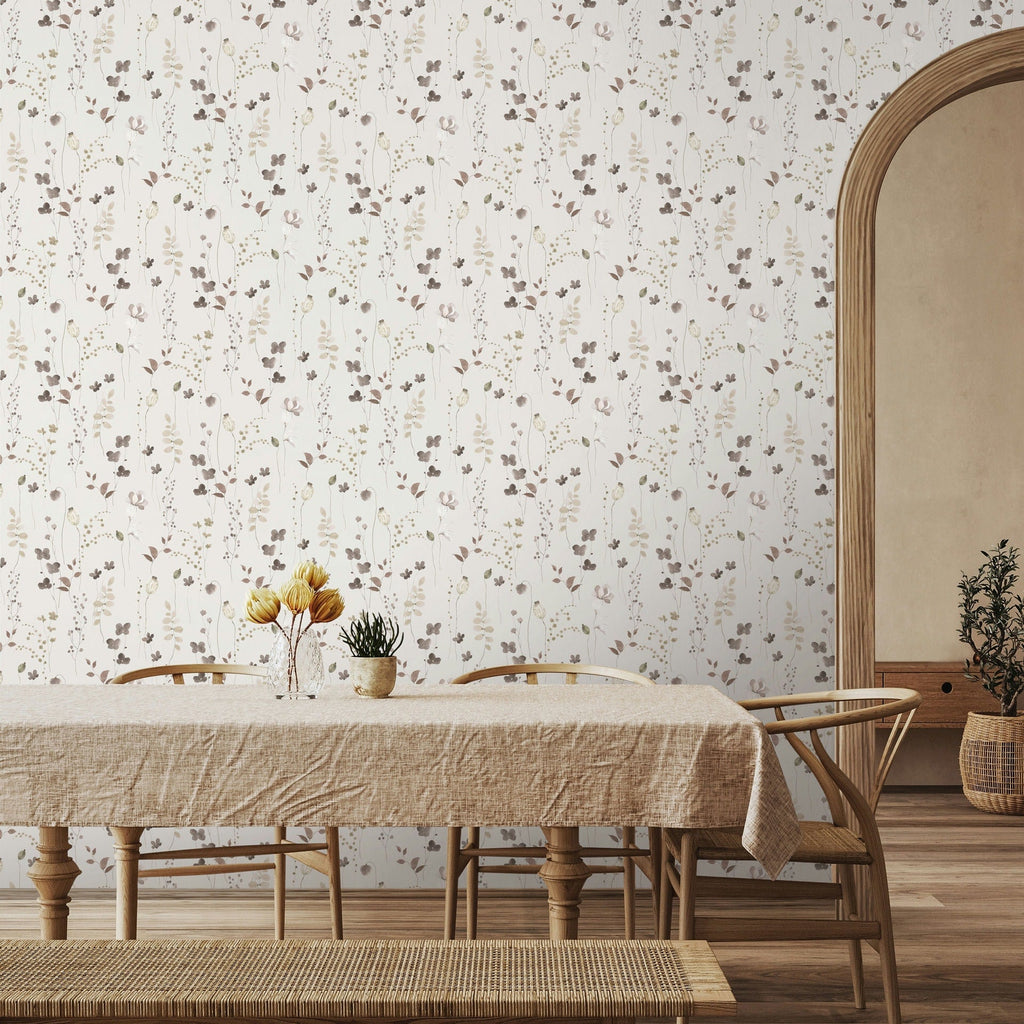 Papel pintado tejido no tejido plantas y botánica beige - Marburg - Imagen 1