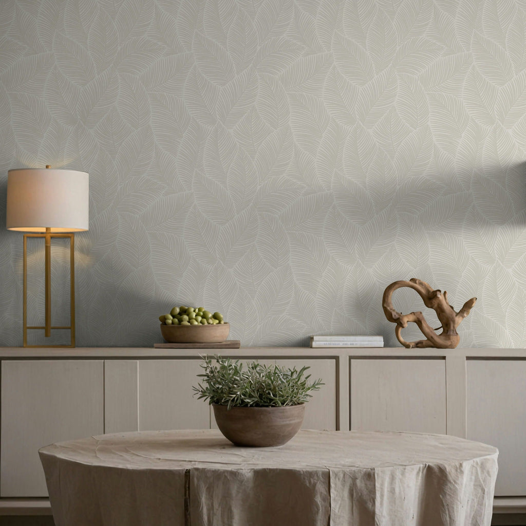 Vliestapete beige pflanzen